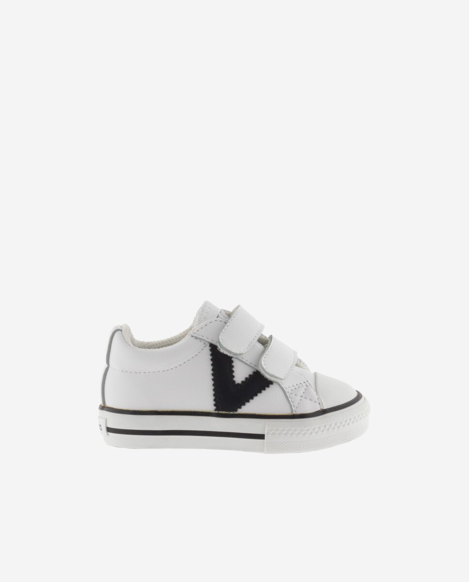 Victoria - Zapatillas bajas de niño con logotipo en contraste y tiras adherentes.