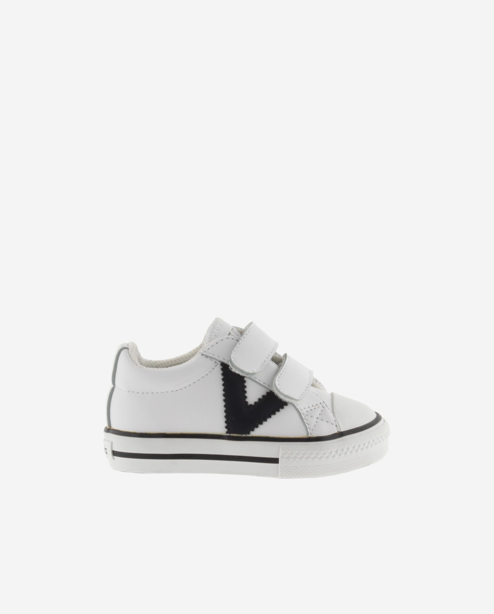 Victoria - Zapatillas bajas de niño con logotipo en contraste y tiras adherentes.
