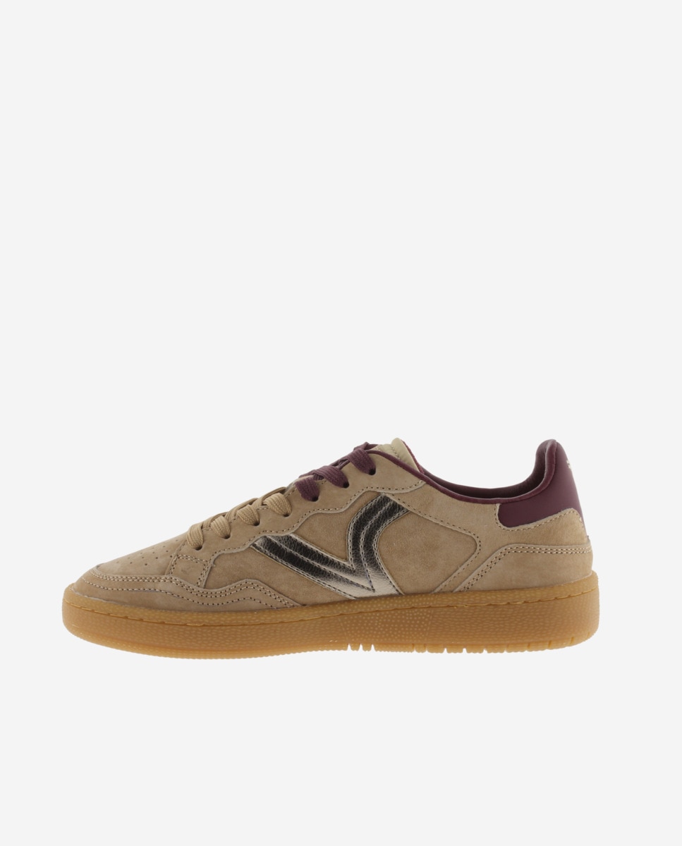 Victoria - Zapatillas deportivas unisex de serraje con piezas de color.
