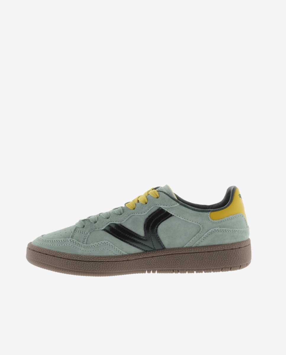 Zapatillas deportivas unisex de serraje con piezas de color - Victoria - Verde grisáceo Verde grisáceo-2
