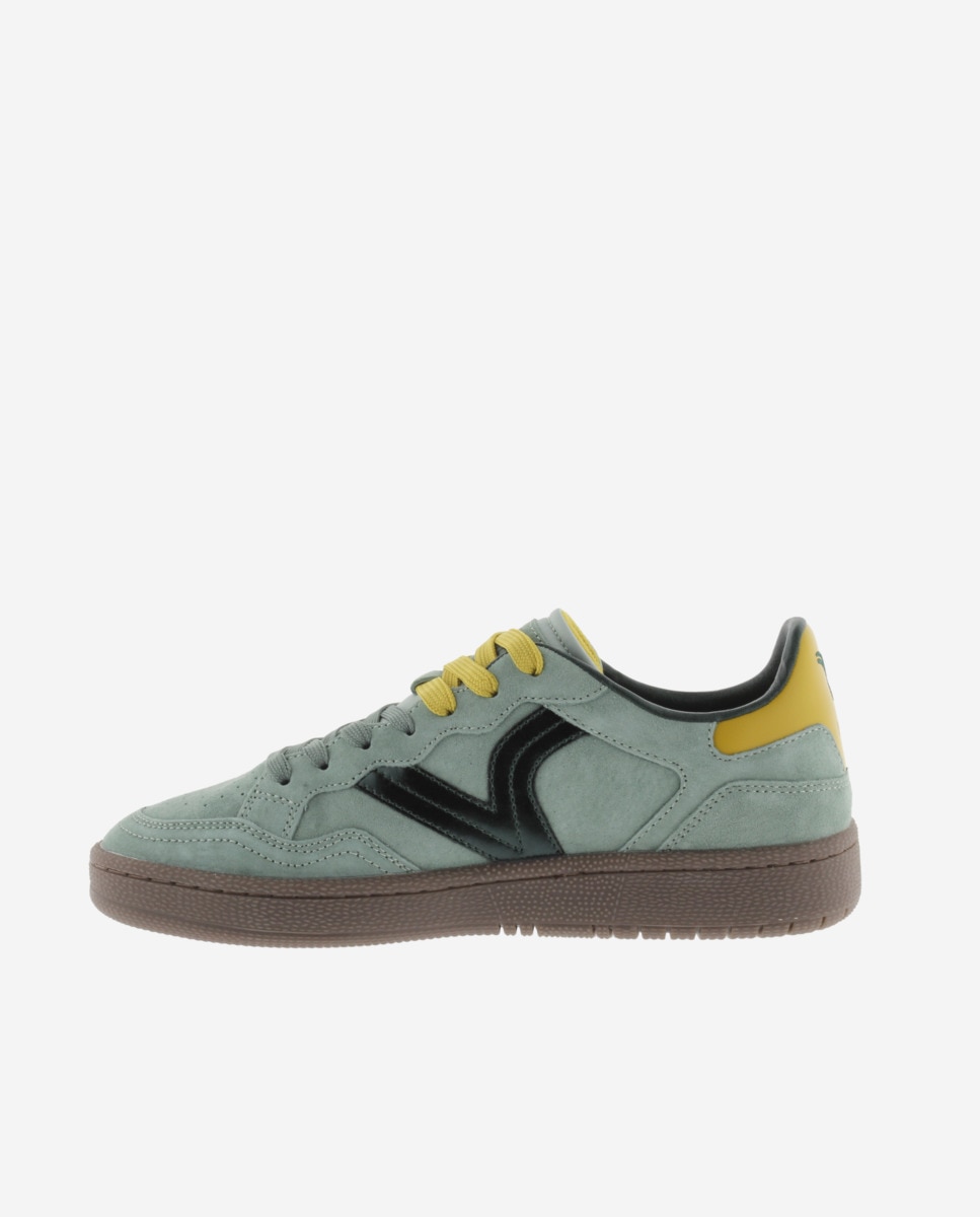 Victoria - Zapatillas deportivas unisex de serraje con piezas de color.