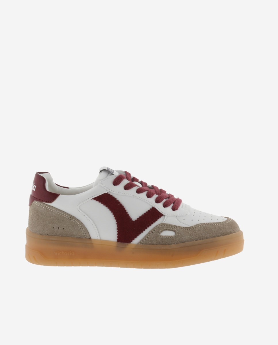 Victoria - Zapatillas deportivas unisex con piezas de color y serraje y suela caramelo.