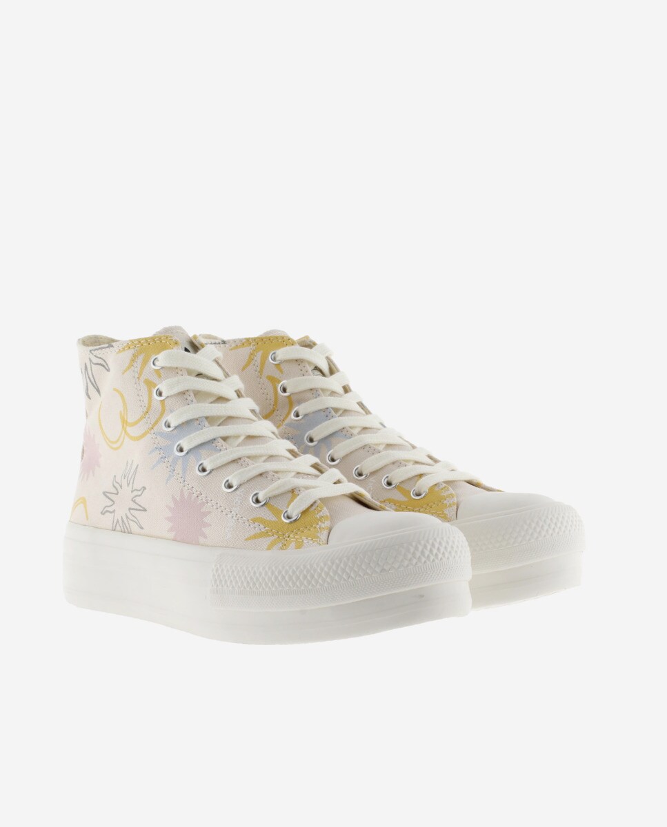 Zapatillas de lona de mujer soles con sello de goma y doble