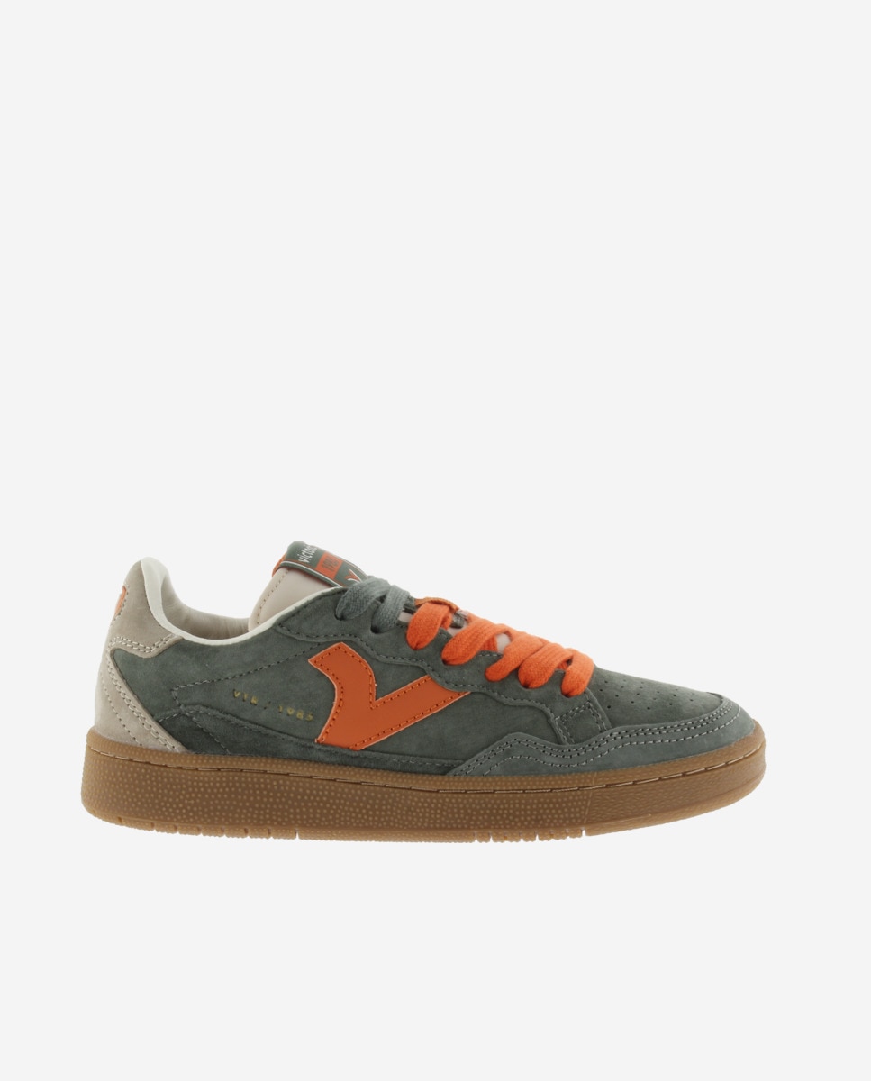 Victoria - Zapatillas de serraje unisex con piezas de color y logotipo retro en contraste.