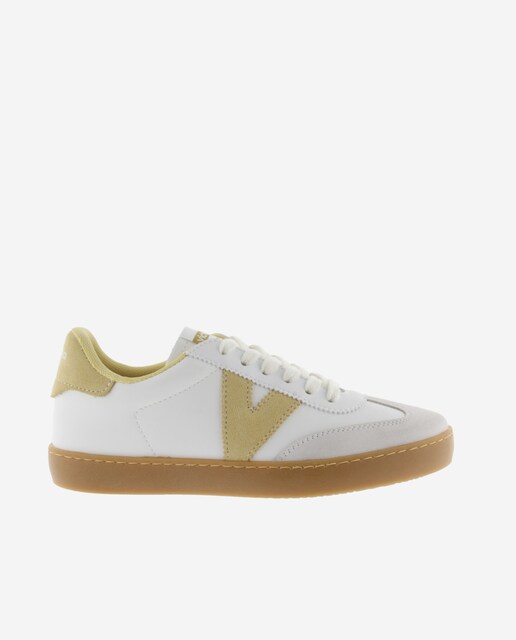 Imagen 0 de Zapatillas deportivas de mujer con piezas de serraje e interior en contraste
