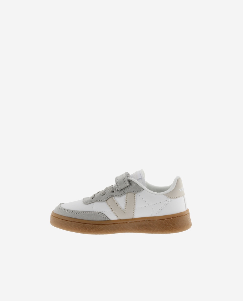 Zapatillas deportivas de niños con piezas de color y suela caramelo - Victoria - Blanco hielo Blanco hielo-3