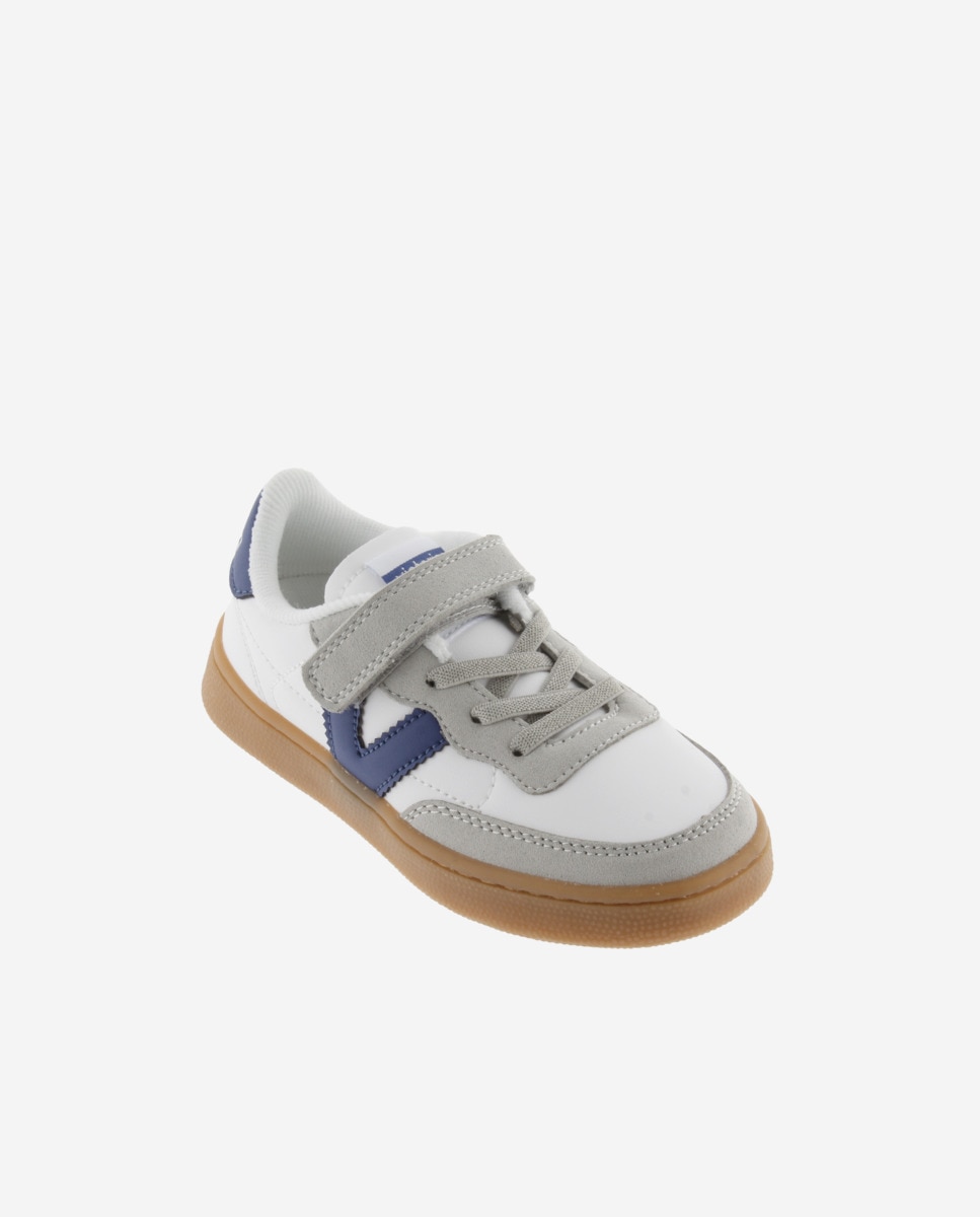 Zapatillas deportivas de niños con piezas de color y suela caramelo - Victoria - Azul marino Azul marino-2