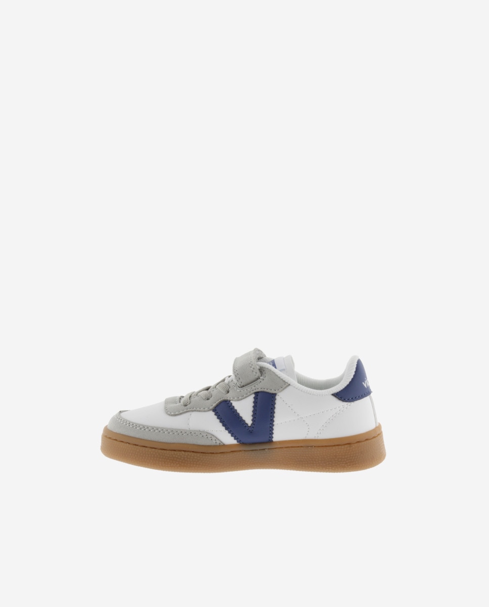 Zapatillas deportivas de niños con piezas de color y suela caramelo - Victoria - Azul marino Azul marino-3
