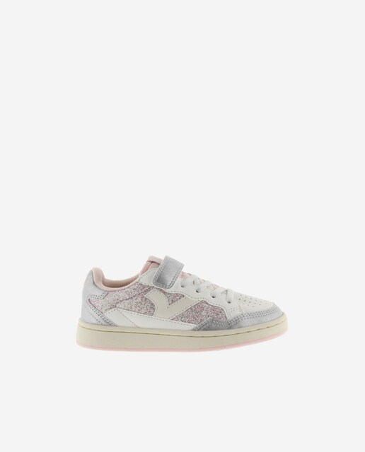 Imagen 0 de Zapatillas deportivas de niña glitter con piezas metalizadas y tira adherente