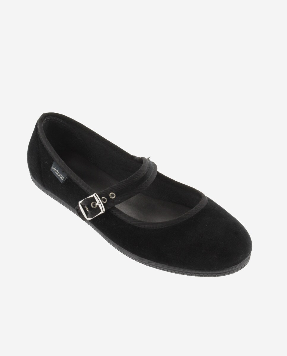 Merceditas de mujer Victoria en negro con cierre de hebilla