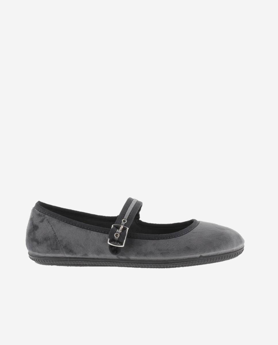Merceditas de mujer Victoria en negro con cierre de hebilla - Gris Gris-1