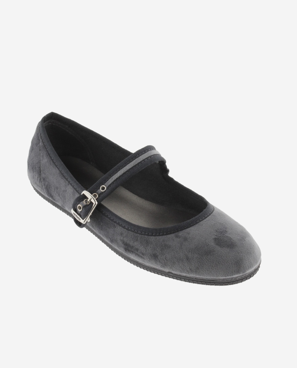 Merceditas de mujer Victoria en negro con cierre de hebilla - Gris Gris-3
