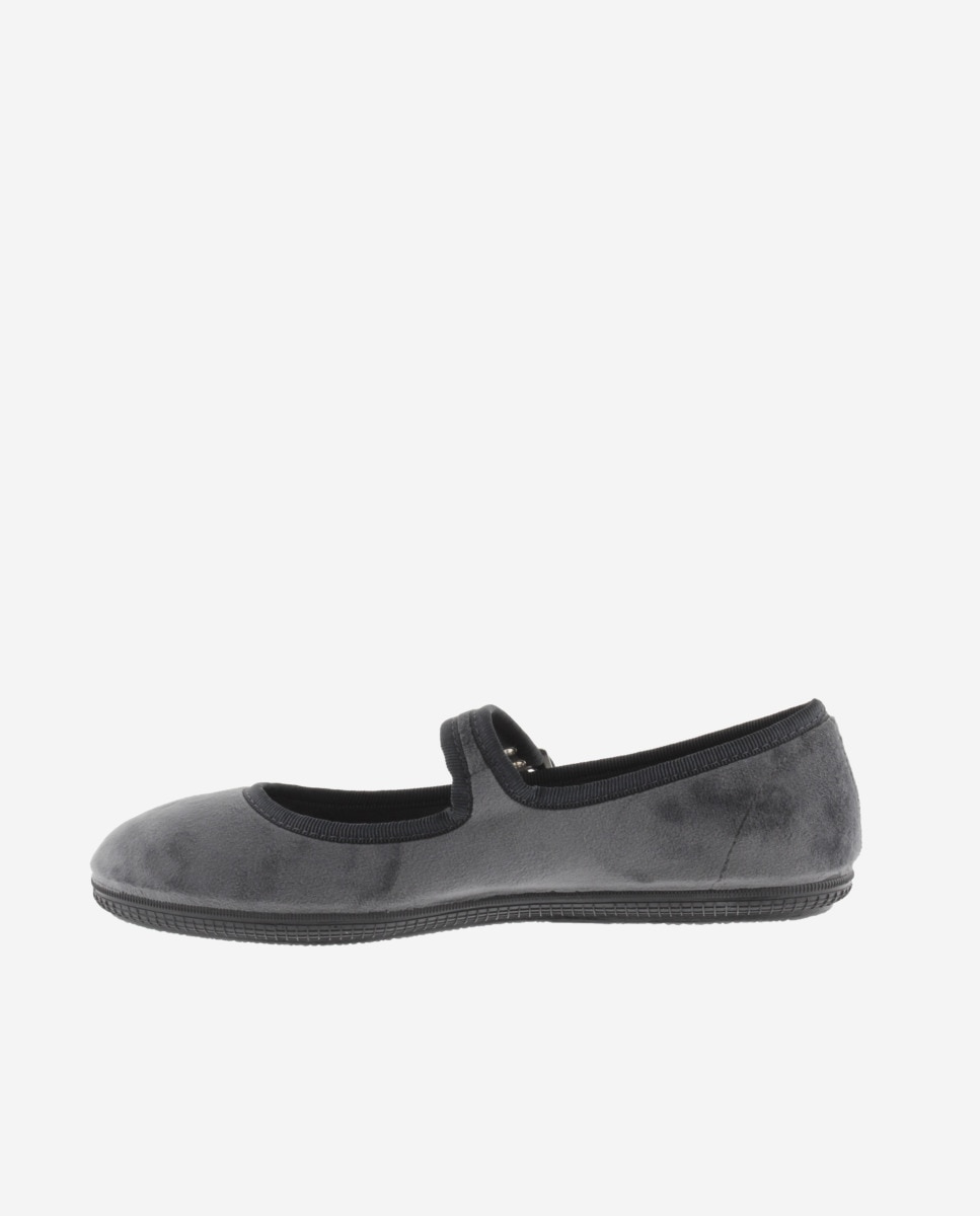 Merceditas de mujer Victoria en negro con cierre de hebilla - Gris Gris-2