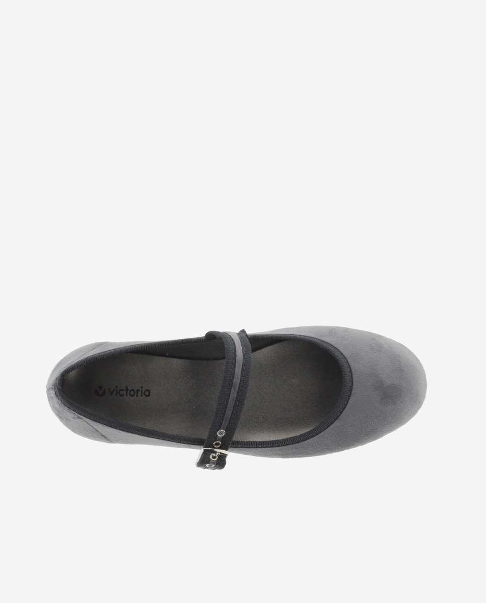 Merceditas de mujer Victoria en negro con cierre de hebilla - Gris Gris-4