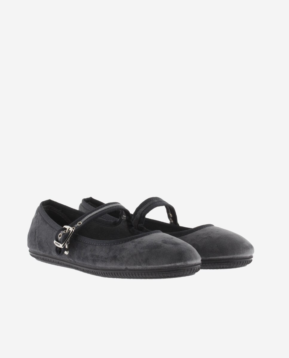 Merceditas de mujer Victoria en negro con cierre de hebilla - Gris Gris-5