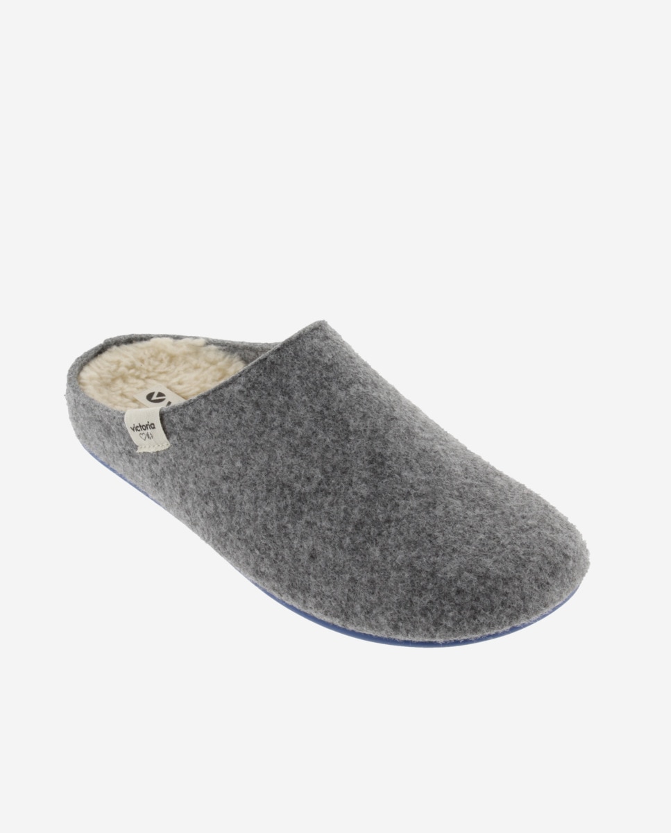 Imagen 3 de Zapatillas de casa abiertas unisex de fieltro reciclado - Gris Gris