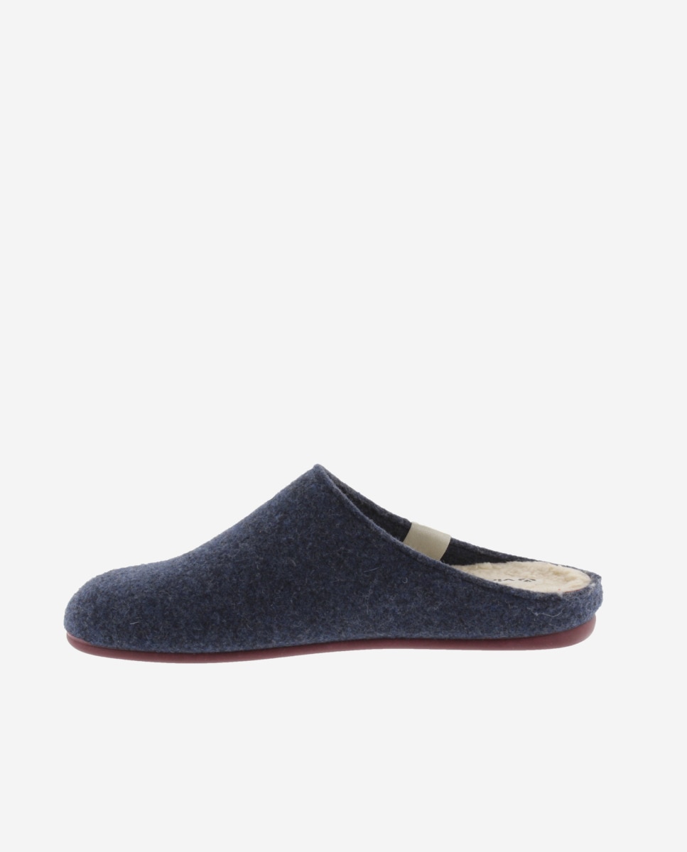 Imagen 2 de Zapatillas de casa abiertas unisex de fieltro reciclado - Azul marino Azul marino