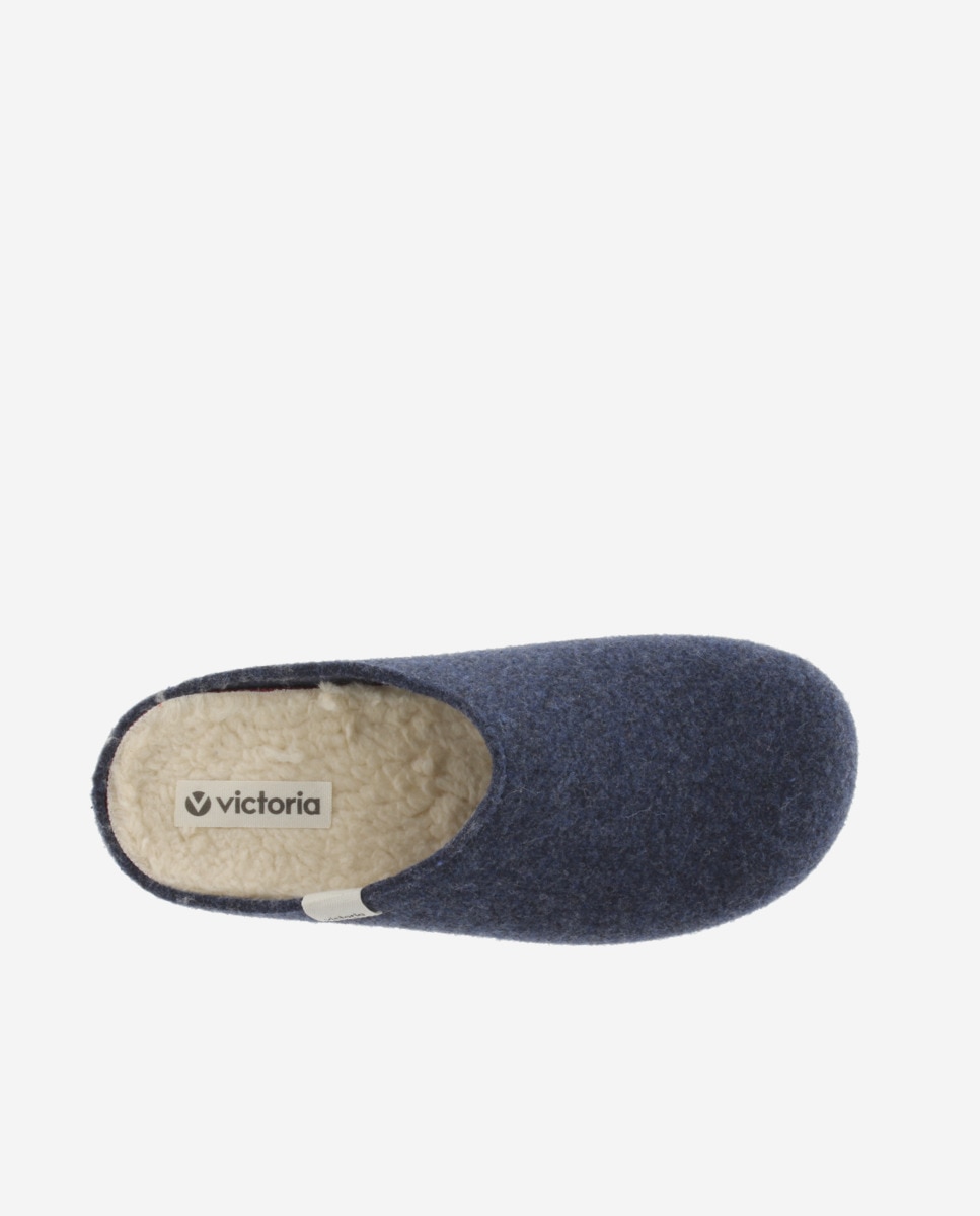 Imagen 4 de Zapatillas de casa abiertas unisex de fieltro reciclado - Azul marino Azul marino