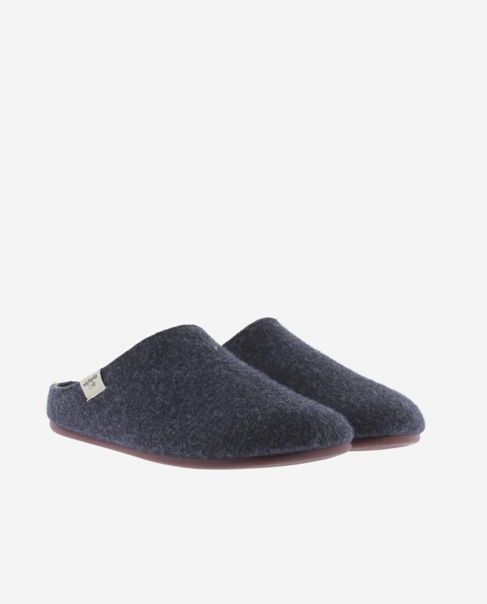 Imagen 5 de Zapatillas de casa abiertas unisex de fieltro reciclado - Azul marino Azul marino