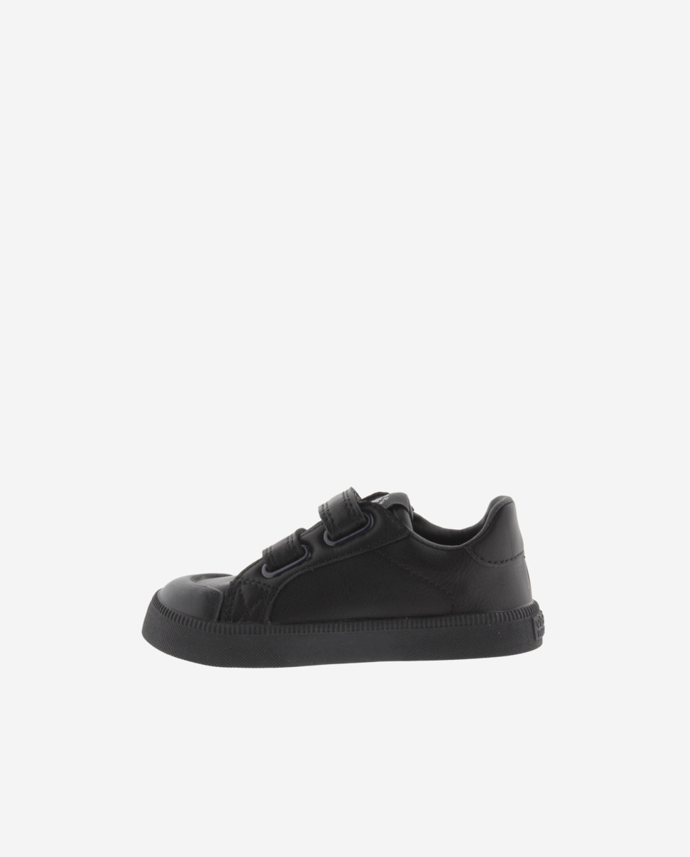 Zapatillas deportivas de niños barefoot monocromo con tiras adherentes - Victoria - Azul marino Azul marino-3