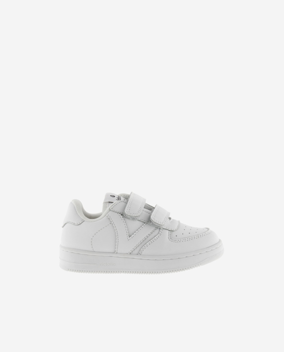 Imagen 1 de Zapatillas deportivas de niños blanco monocromo con tiras adherentes Blanco