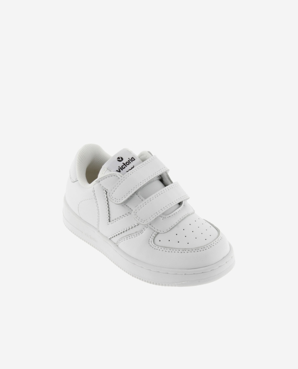 Imagen 2 de Zapatillas deportivas de niños blanco monocromo con tiras adherentes - Blanco Blanco
