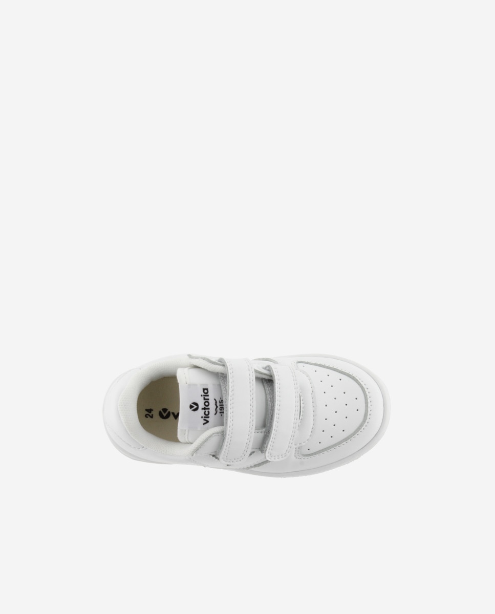 Imagen 4 de Zapatillas deportivas de niños blanco monocromo con tiras adherentes - Blanco Blanco