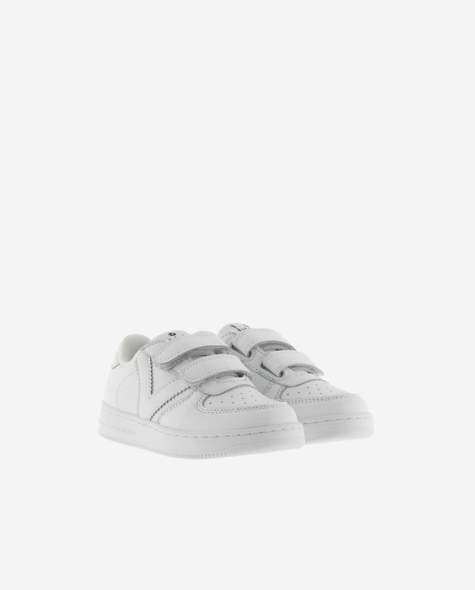 Imagen 5 de Zapatillas deportivas de niños blanco monocromo con tiras adherentes - Blanco Blanco