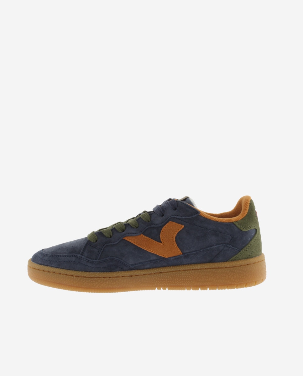 Victoria - Zapatillas deportivas unisex de serraje con piezas de color y suela caramelo.