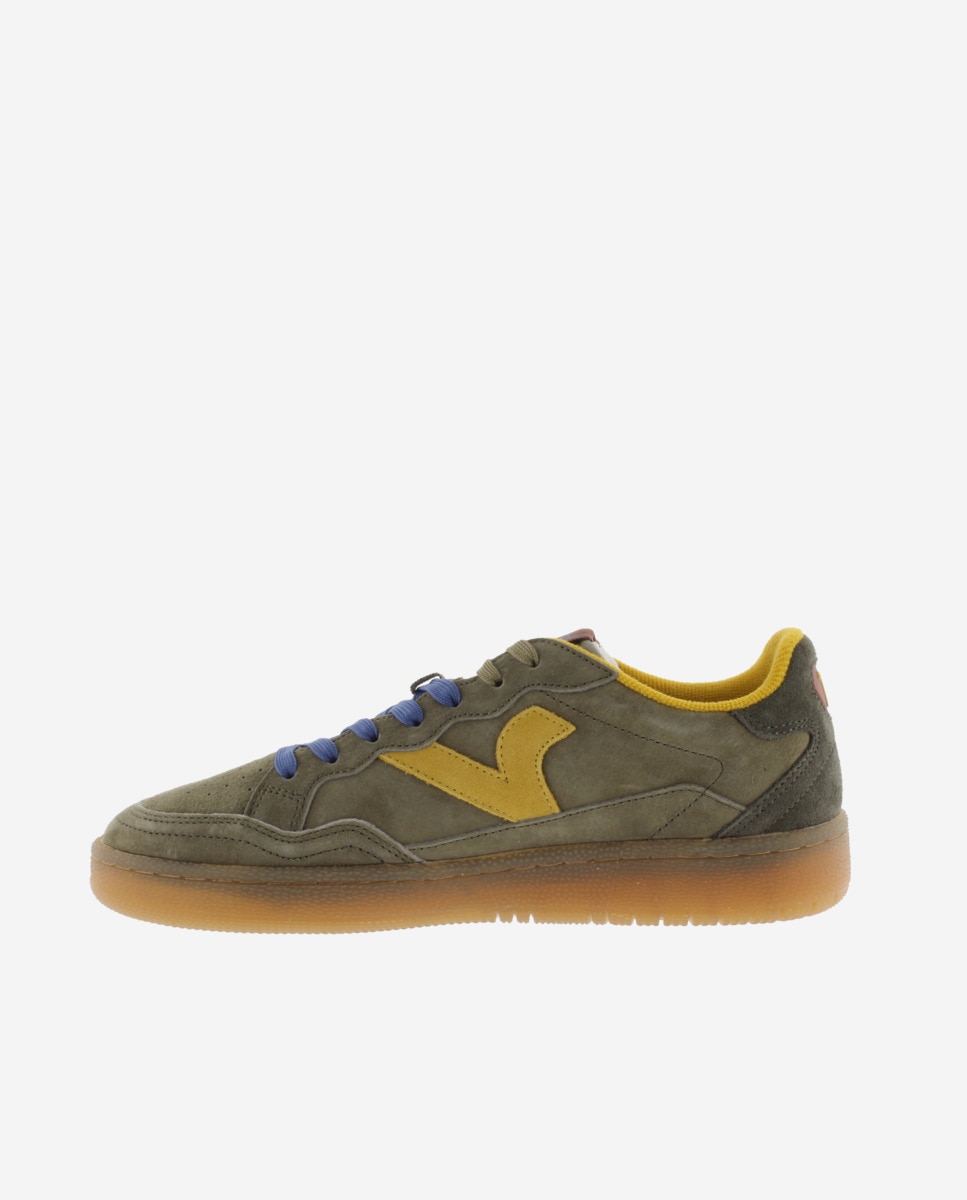 Victoria - Zapatillas deportivas unisex de serraje con piezas de color y suela caramelo.