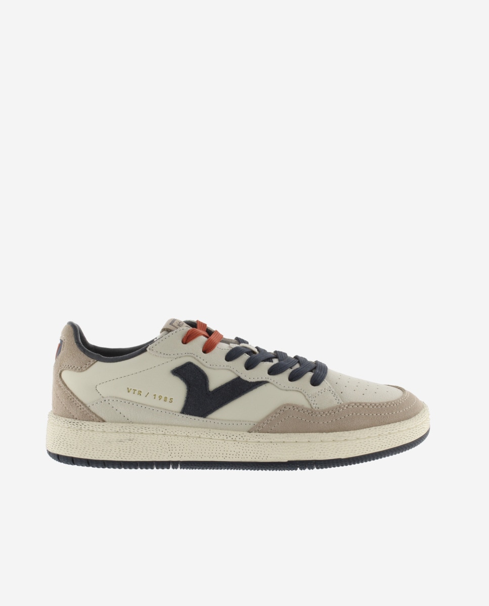 Zapatillas deportivas unisex de piel con piezas de serraje - Victoria - Azul marino Azul marino-1