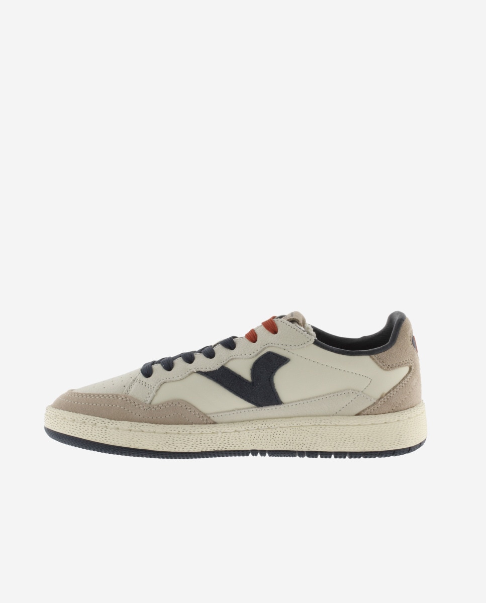Zapatillas deportivas unisex de piel con piezas de serraje - Victoria - Azul marino Azul marino-2