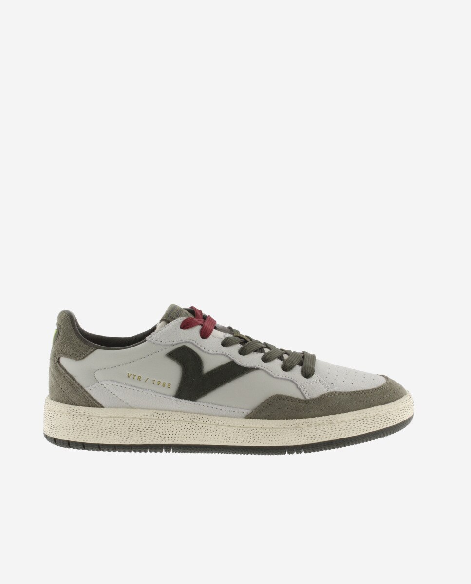 Zapatillas deportivas unisex de piel con piezas de serraje - Victoria - Verde Verde-1