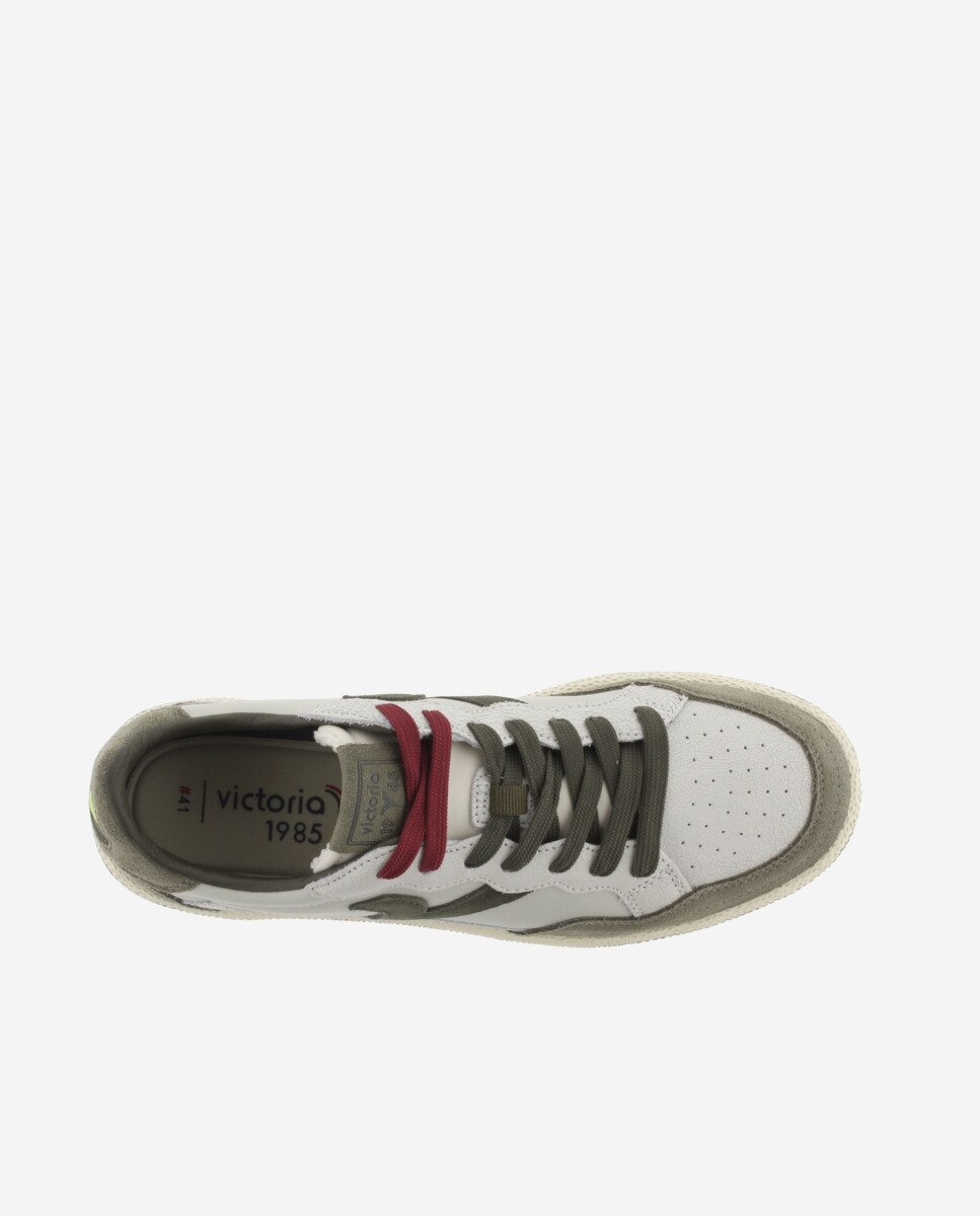 Zapatillas deportivas unisex de piel con piezas de serraje - Victoria - Verde Verde-4