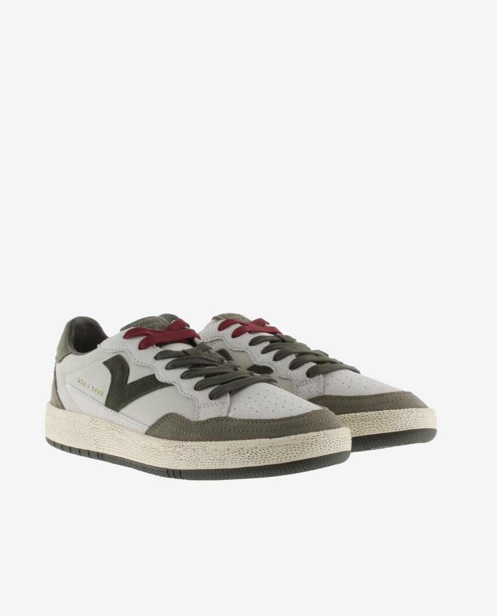 Zapatillas deportivas unisex de piel con piezas de serraje - Victoria - Verde Verde-5