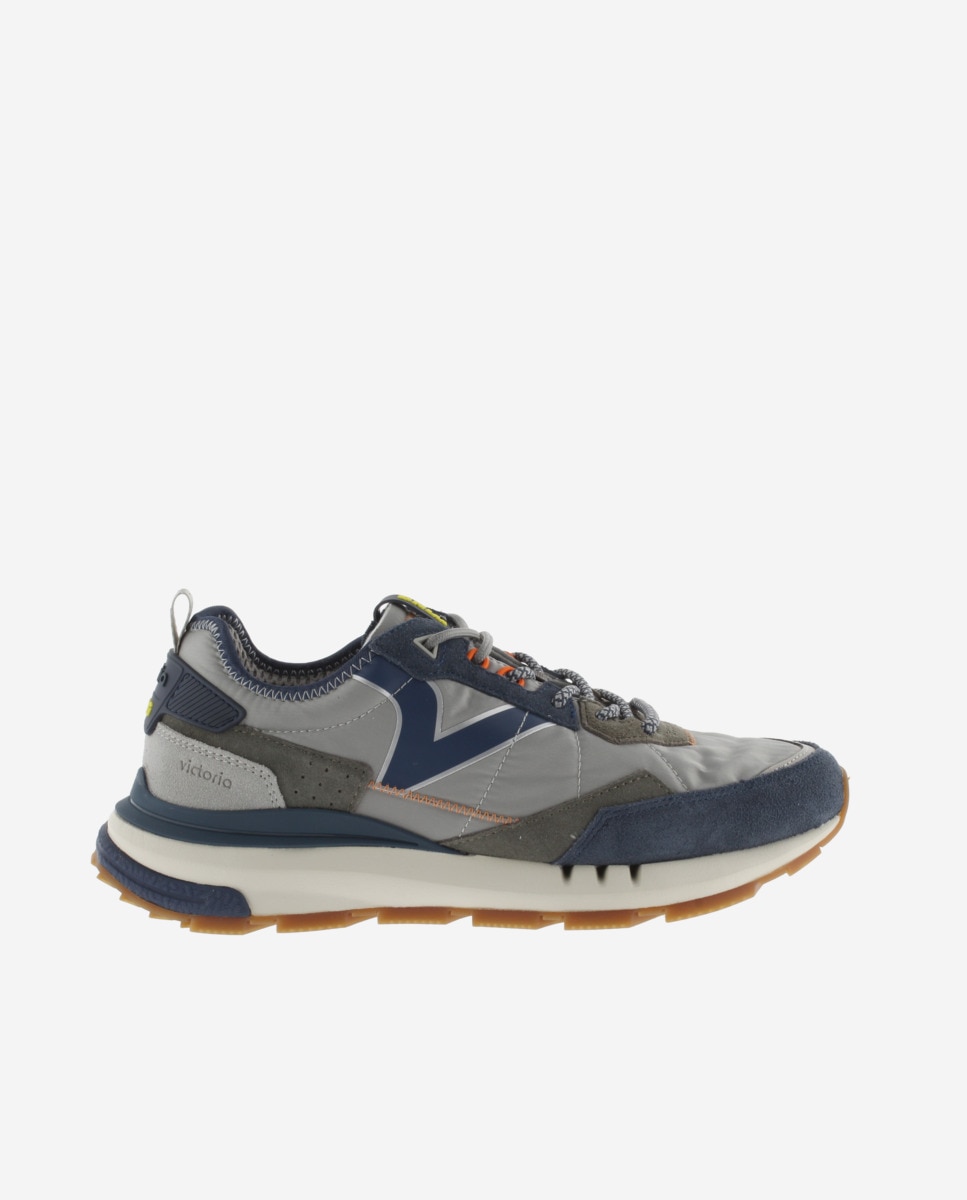 Zapatillas deportivas unisex con piezas de color y serraje - Victoria - Azul marino Azul marino-1