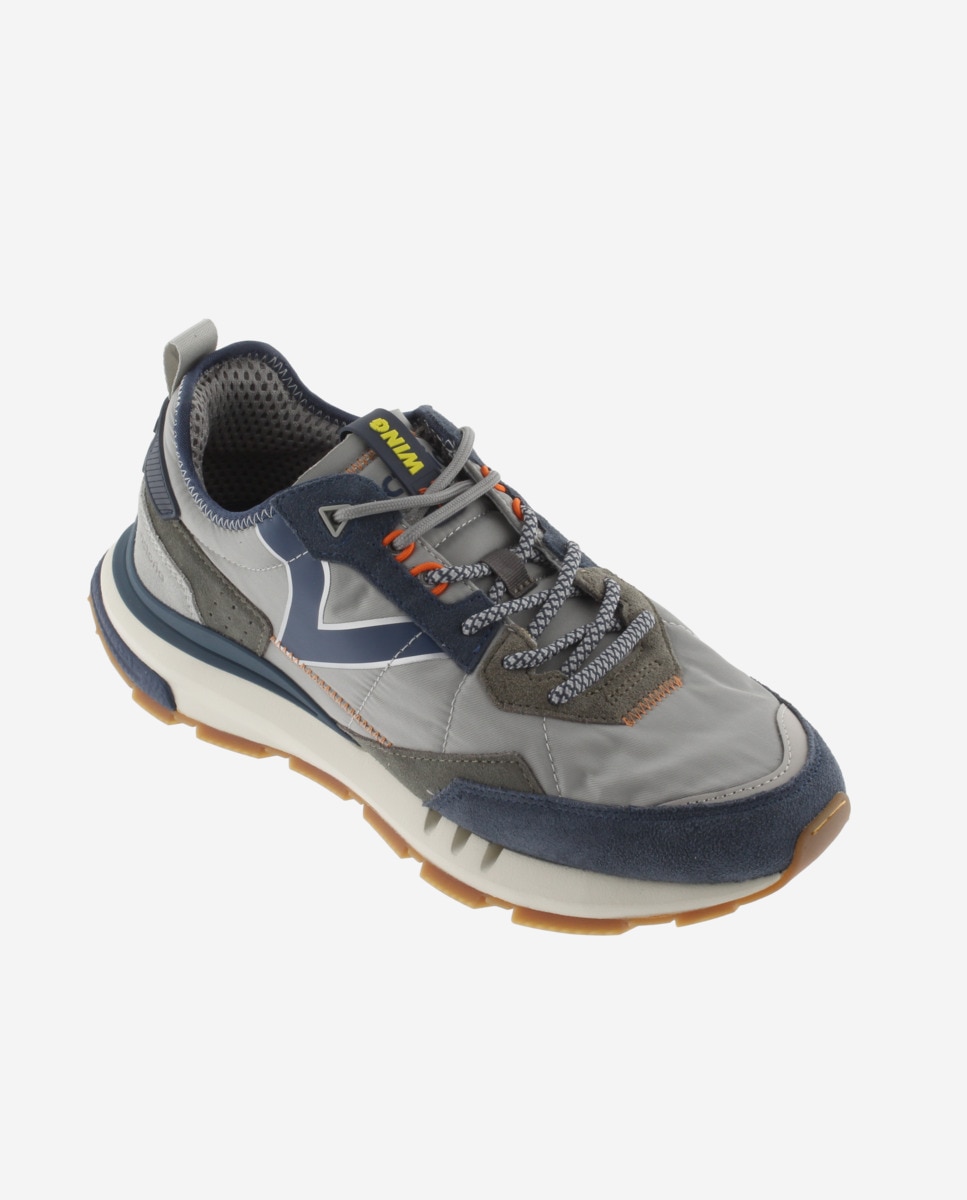 Zapatillas deportivas unisex con piezas de color y serraje - Victoria - Azul marino Azul marino-3