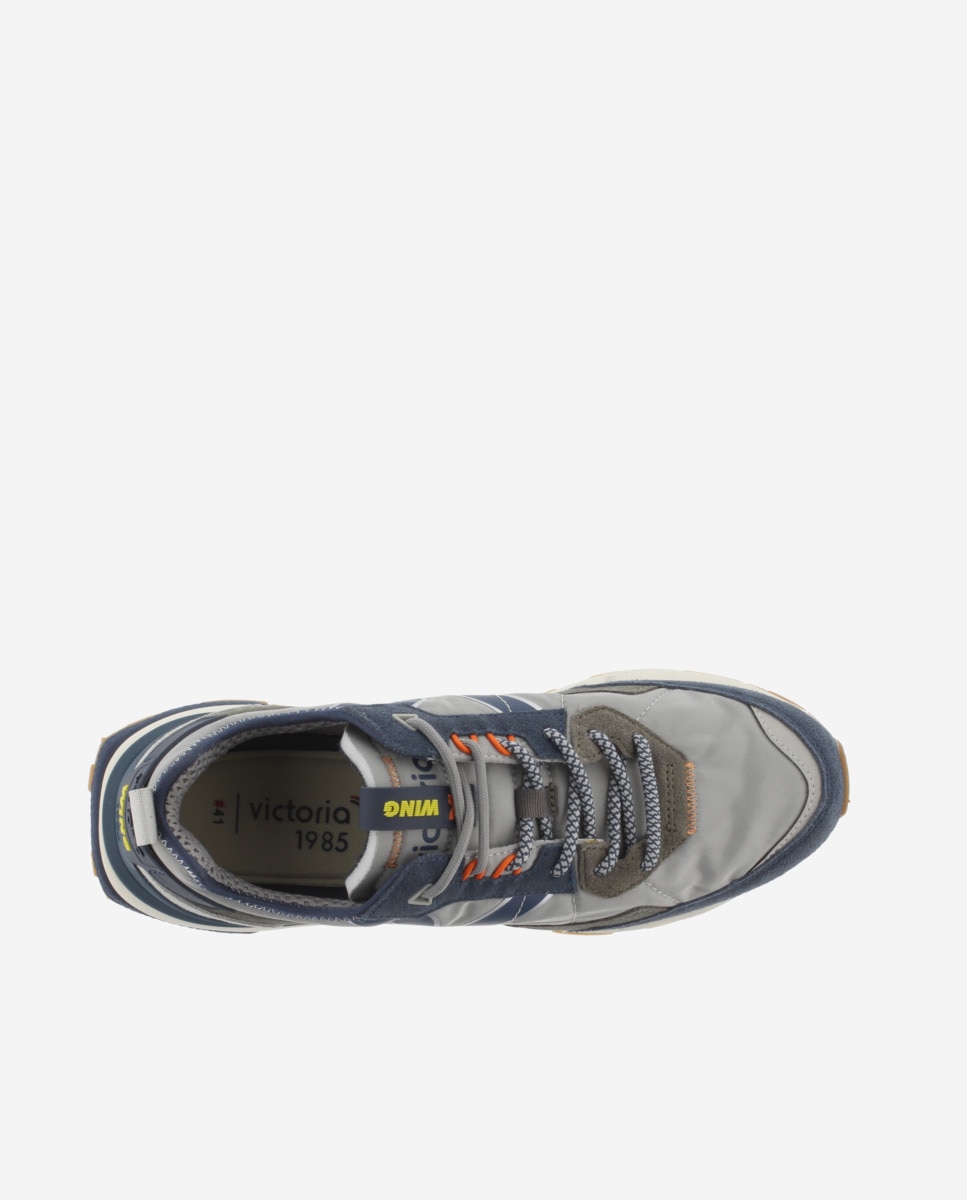 Zapatillas deportivas unisex con piezas de color y serraje - Victoria - Azul marino Azul marino-4