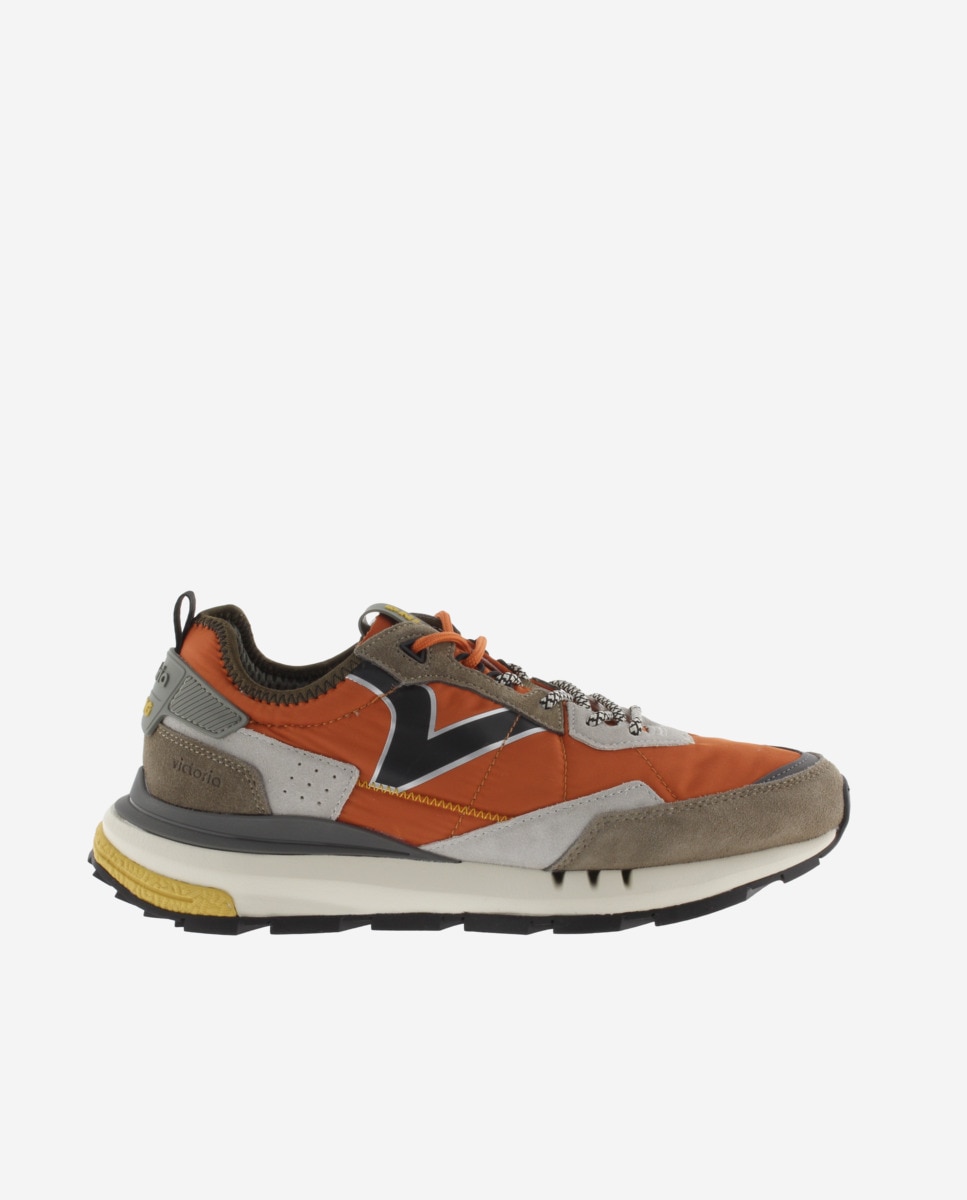 Zapatillas deportivas unisex con piezas de color y serraje - Victoria - Naranja Naranja-1