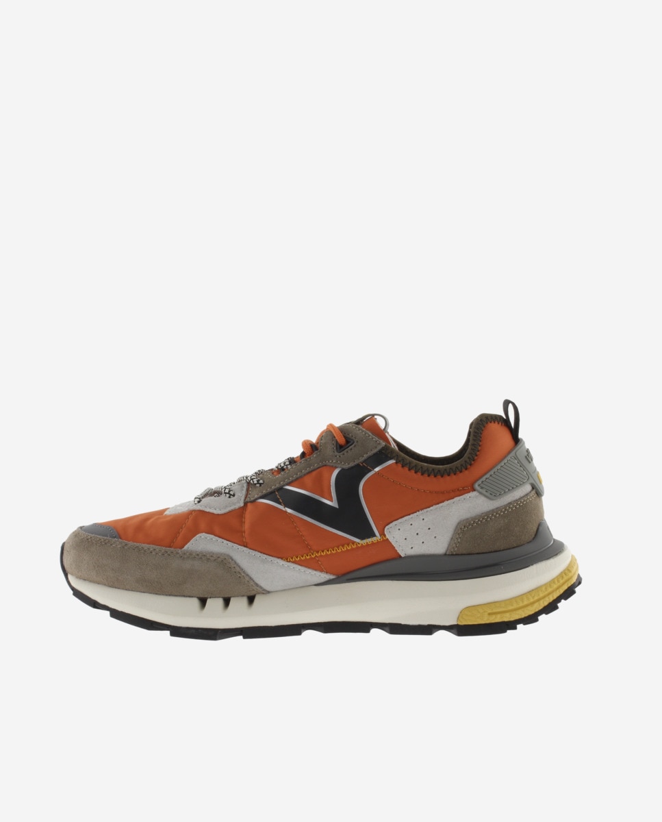 Zapatillas deportivas unisex con piezas de color y serraje - Victoria - Naranja Naranja-2