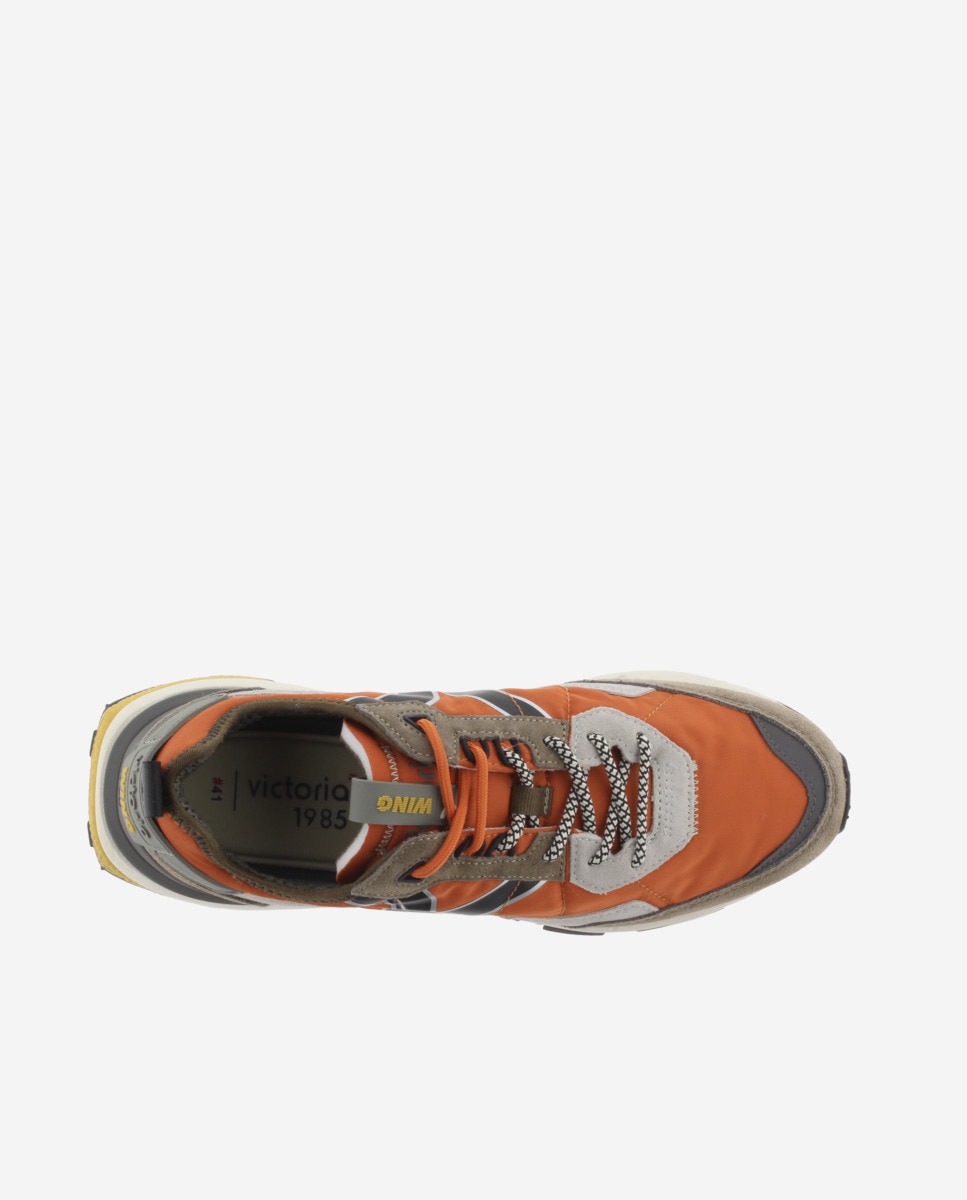 Zapatillas deportivas unisex con piezas de color y serraje - Victoria - Naranja Naranja-4