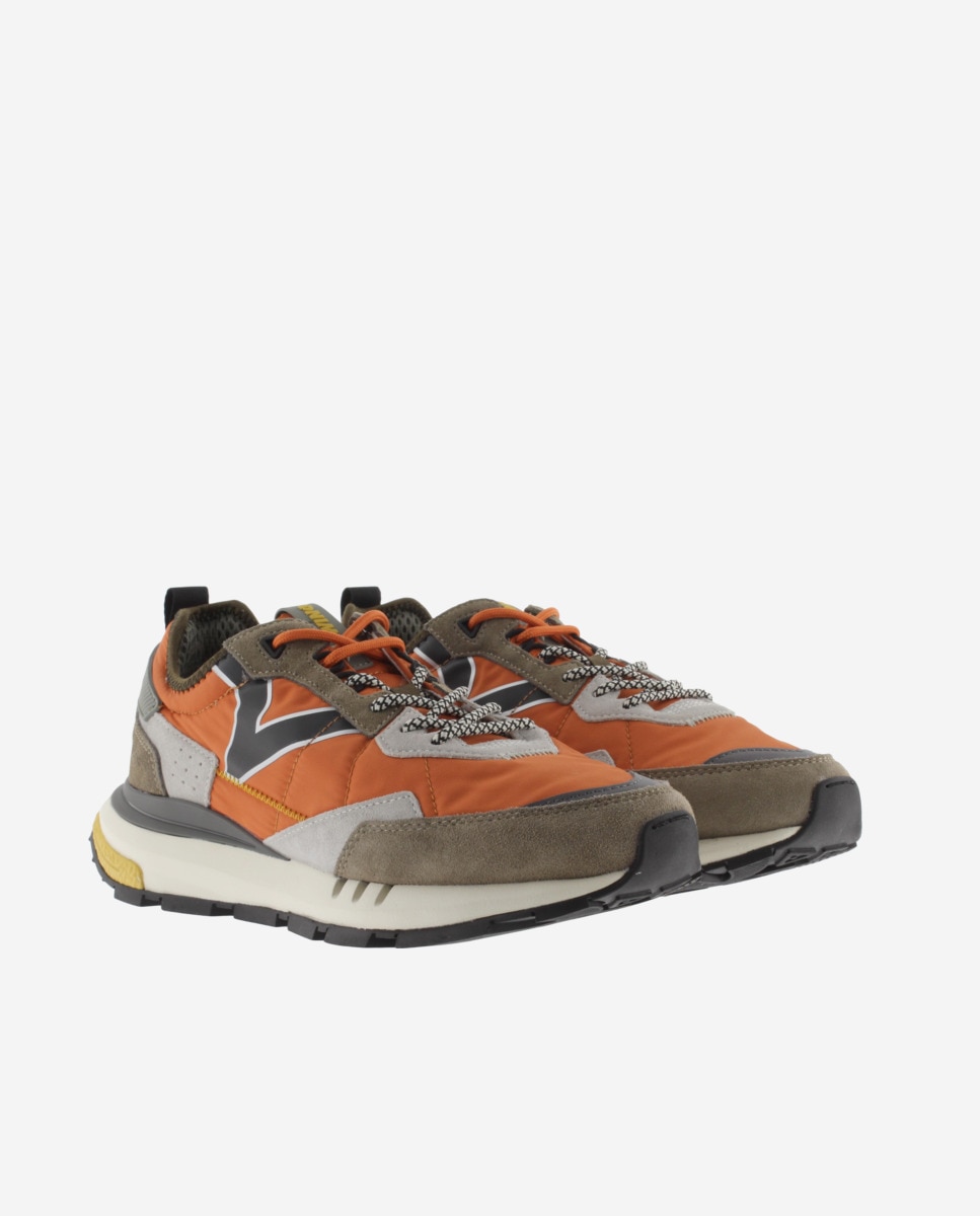 Zapatillas deportivas unisex con piezas de color y serraje - Victoria - Naranja Naranja-5