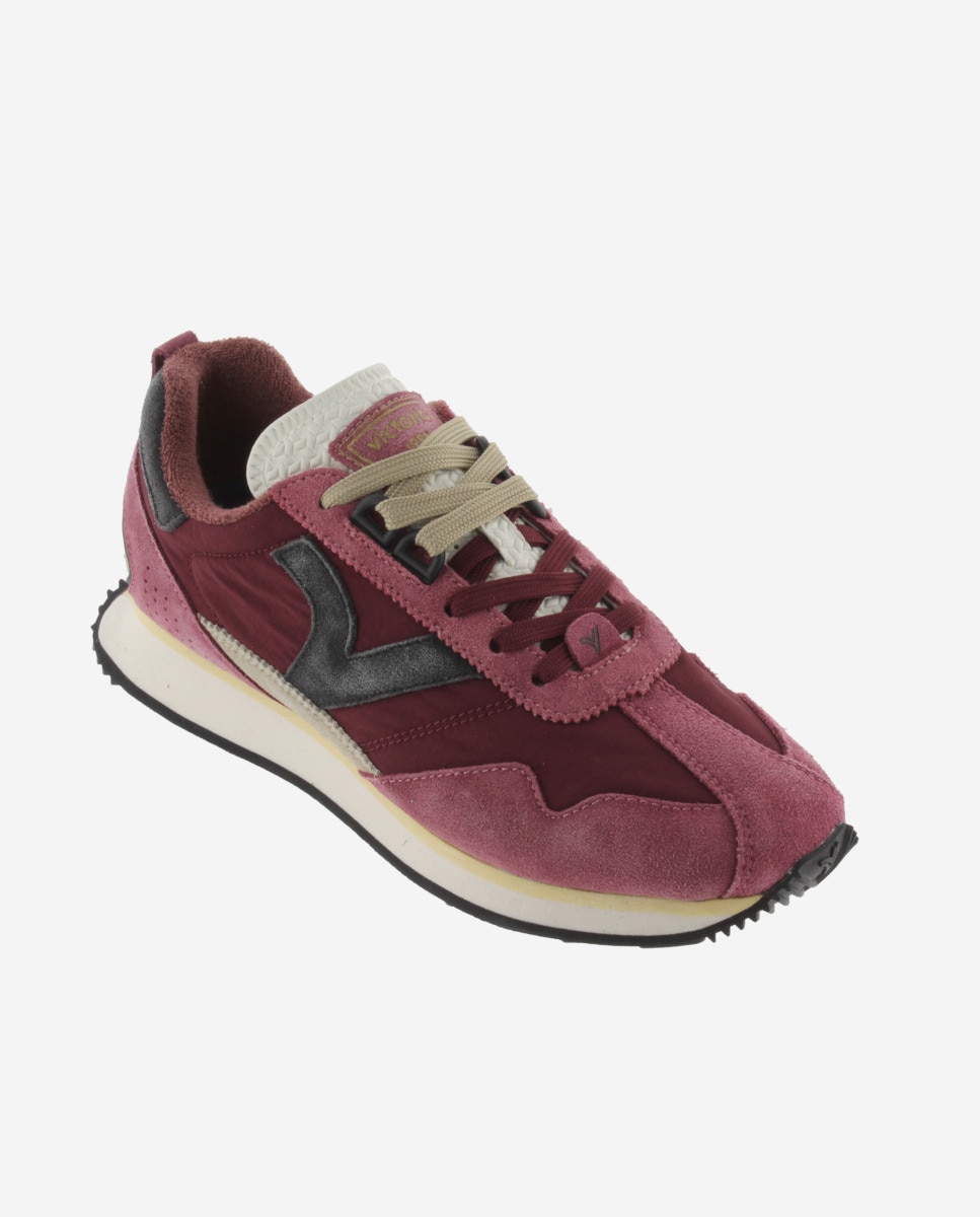 Zapatillas deportivas unisex de nylon con piezas de serraje - Victoria - Burdeos Burdeos-3
