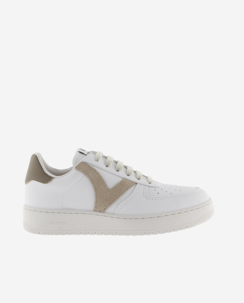Zapatillas deportivas unisex con piezas de color en contraste y puntera perforada - Victoria - Topo Topo-1