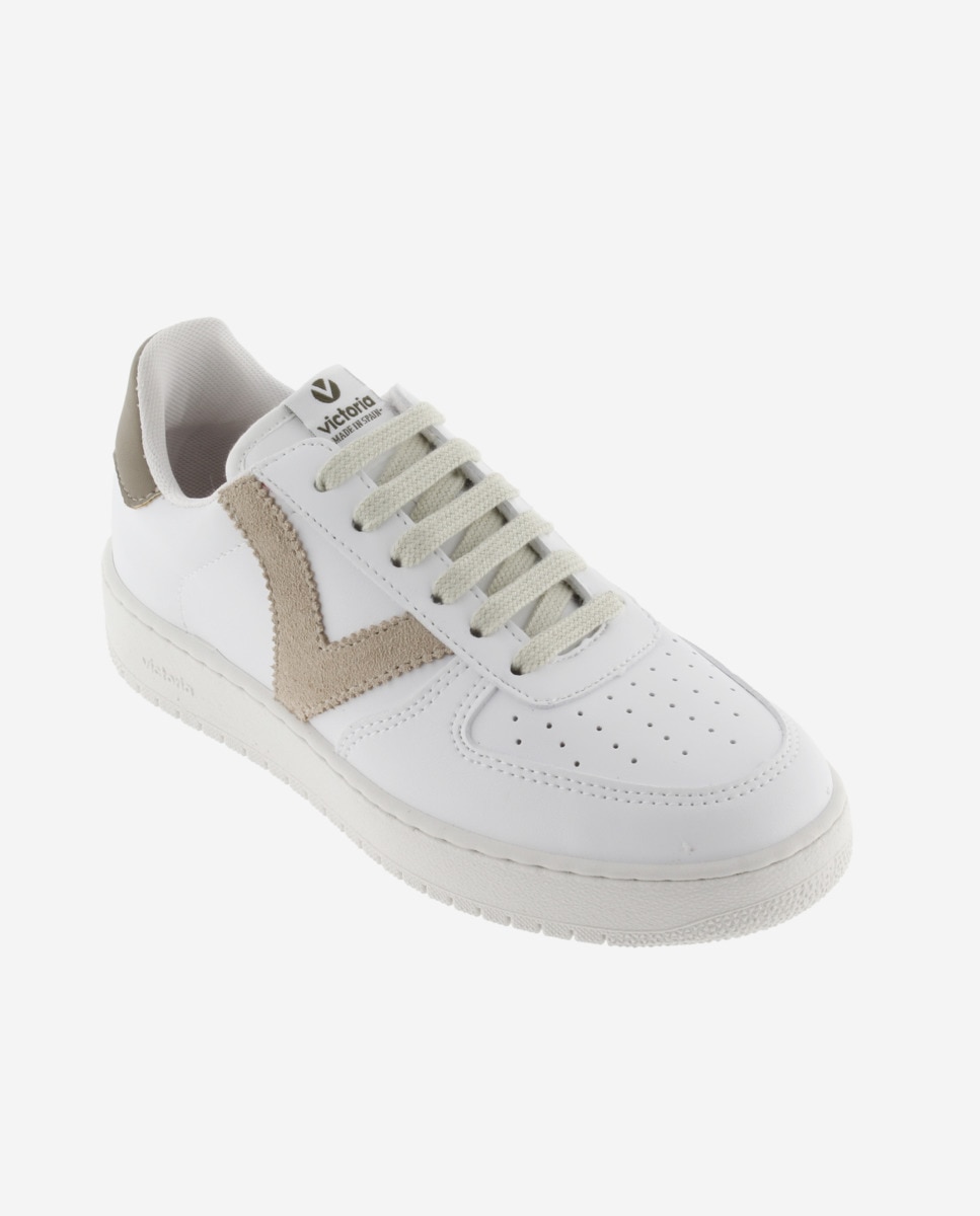Zapatillas deportivas unisex con piezas de color en contraste y puntera perforada - Victoria - Topo Topo-3