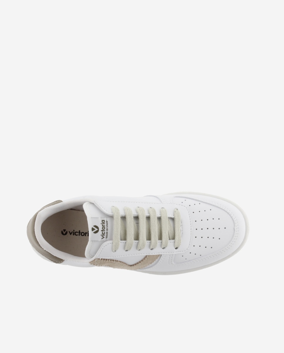 Zapatillas deportivas unisex con piezas de color en contraste y puntera perforada - Victoria - Topo Topo-4