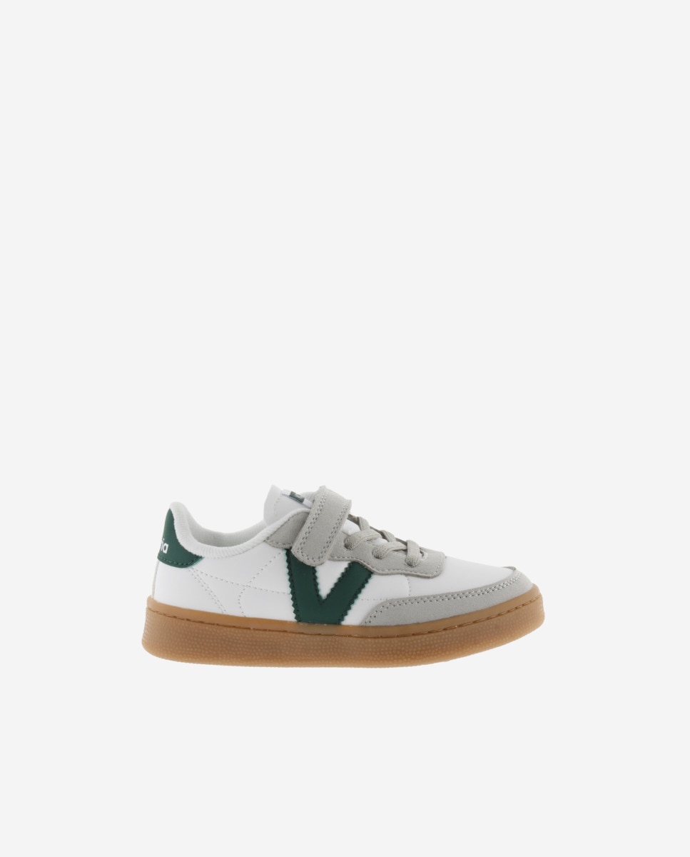Imagen 0 de Zapatillas deportivas de niños con piezas de color y suela caramelo Verde