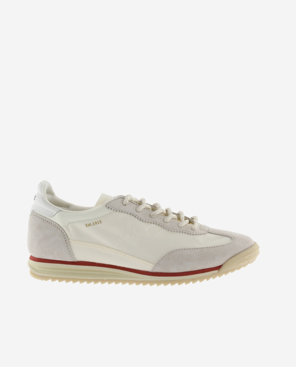 Victoria - Zapatillas deportivas unisex de nylon con piezas de serraje al tono y suela en sierra.