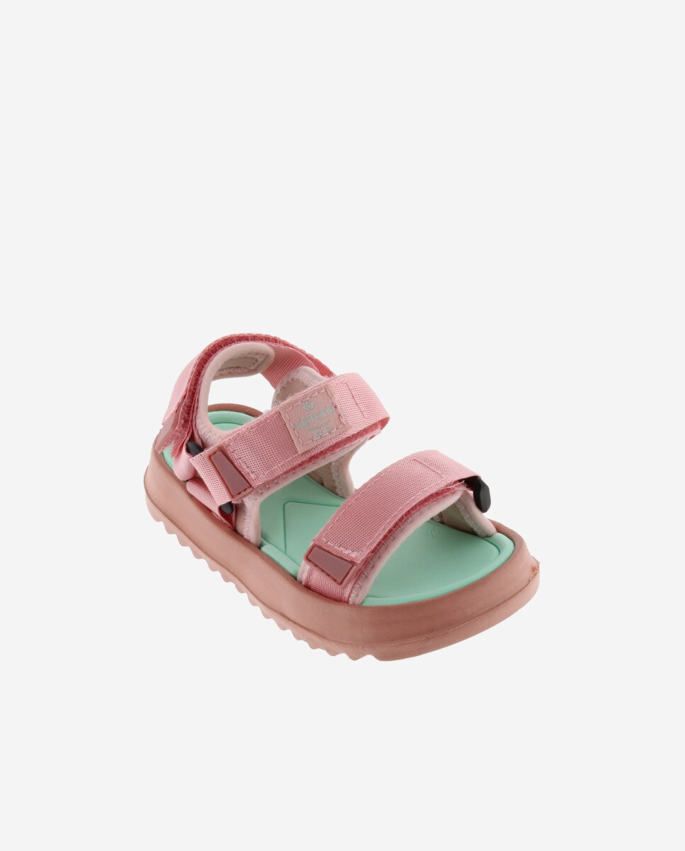 Chanclas de beb?�s de nylon acolchado color rosa con tiras adherentes ?� Victoria