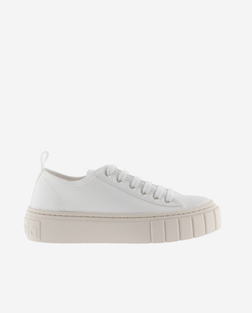Victoria - Zapatillas de lona de mujer con sello de goma y suela gruesa.